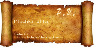Plachki Ulla névjegykártya